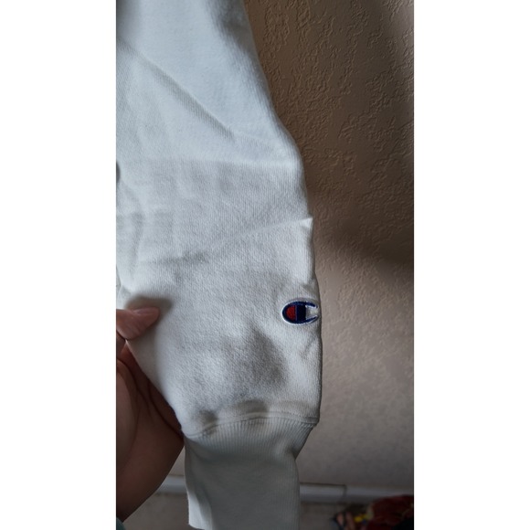 Champion Reverse Weave Hofstra Cropped Sweatshirt Cream Women's Small - Picture 4 of 7